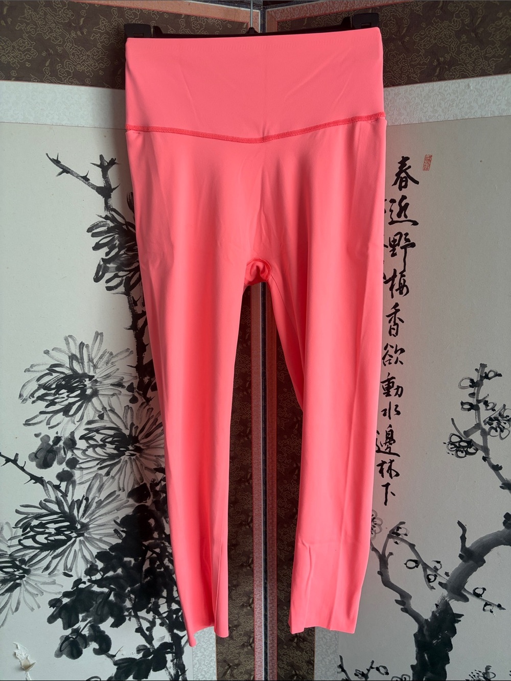 Victoria's Secret Neon Coral High-Waist Crop Leggings